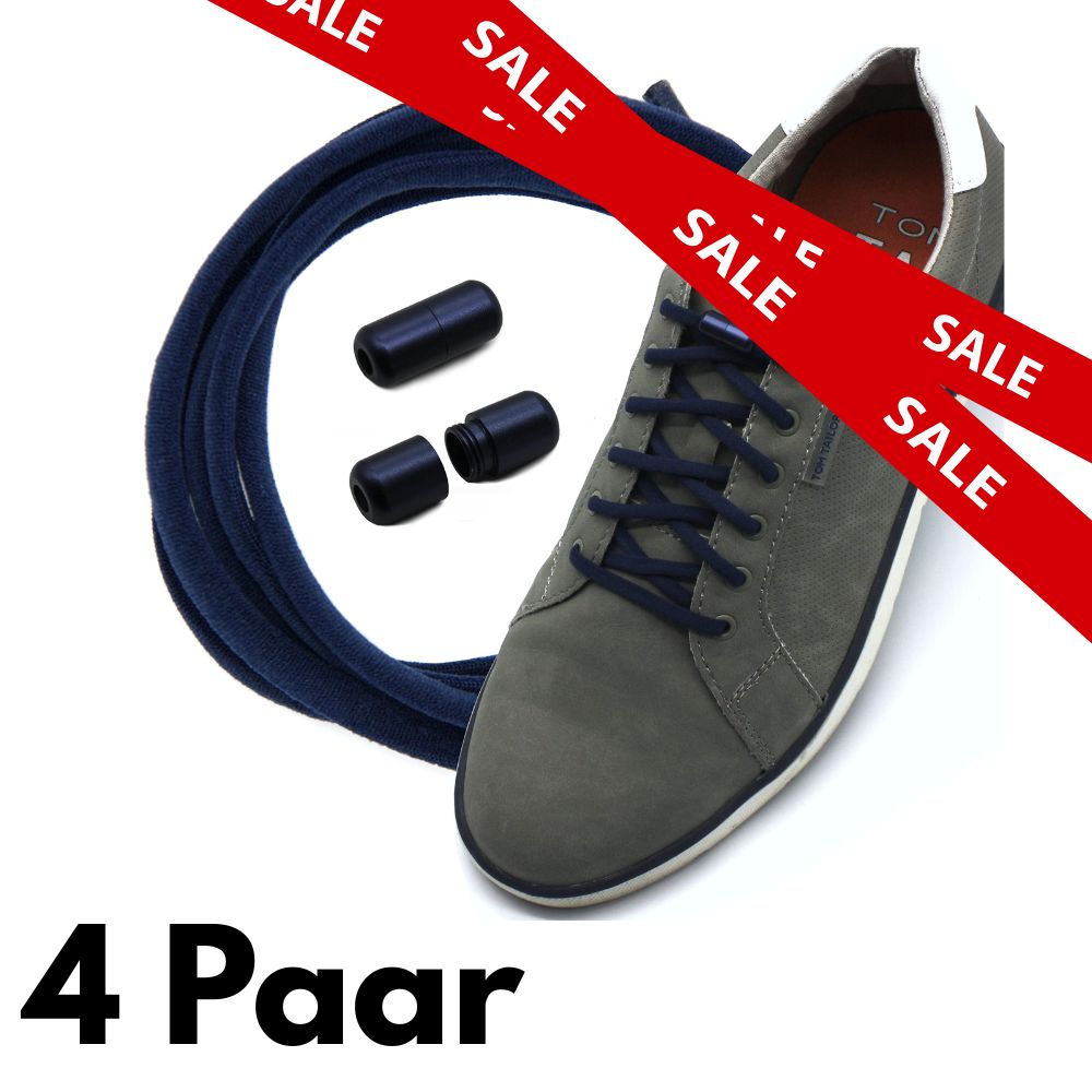 4 x Elastische Schnürsenkel mit Metallkapsel