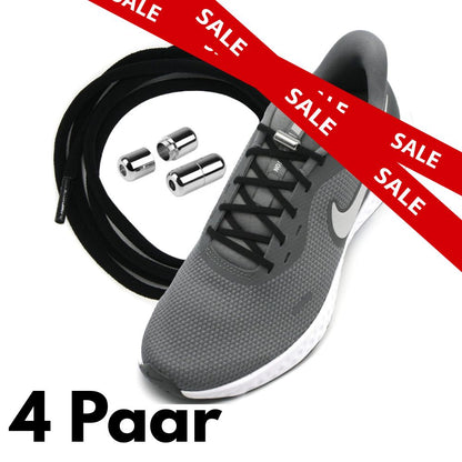 4 x Elastische Schnürsenkel mit Metallkapsel