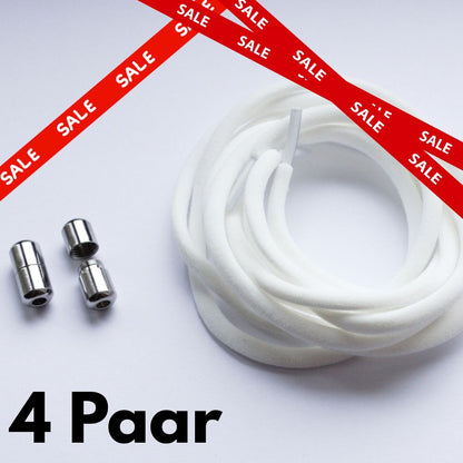4 x Elastische Schnürsenkel mit Metallkapsel