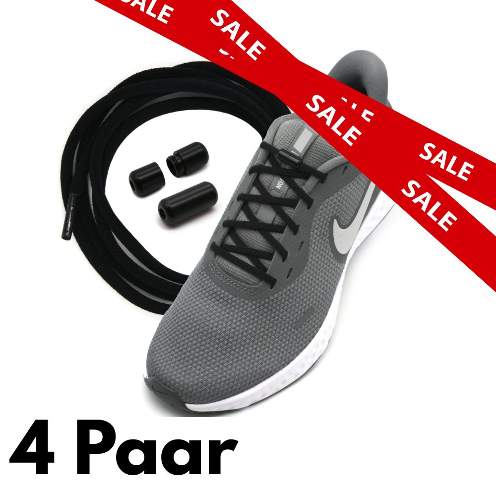 4 x Elastische Schnürsenkel mit Metallkapsel