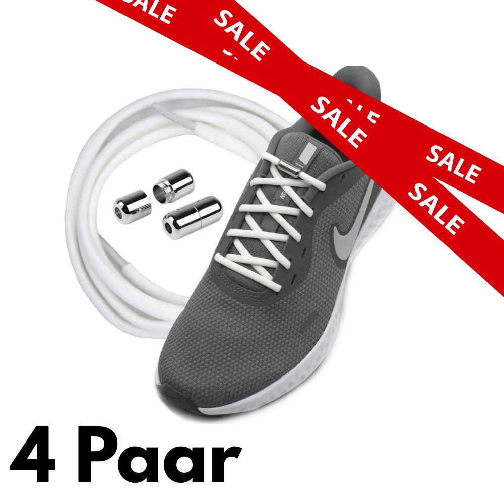 4 x Elastische Schnürsenkel mit Metallkapsel