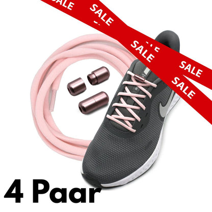 4 x Elastische Schnürsenkel mit Metallkapsel