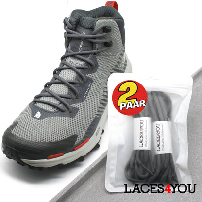 2 Paar - Premium runde Schnürsenkel für Wanderschuhe, Outdoorschuhe, Arbeitsschuhe [ Ø4,5 mm ]