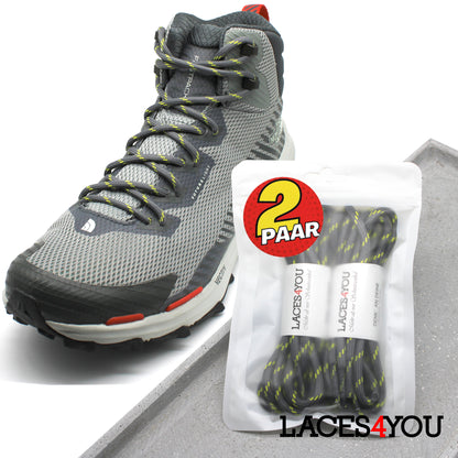 2 Paar - Premium runde Schnürsenkel für Wanderschuhe, Outdoorschuhe, Arbeitsschuhe [ Ø4,5 mm ] (Kopie)