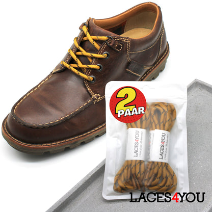 2 Paar - Premium runde Schnürsenkel für Wanderschuhe, Outdoorschuhe, Arbeitsschuhe [ Ø4,5 mm ]