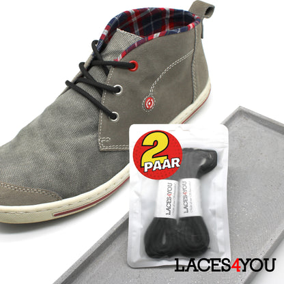 2 Paar - Premium runde Schnürsenkel für Wanderschuhe, Outdoorschuhe, Arbeitsschuhe [ Ø4,5 mm ] (Kopie) (Kopie)