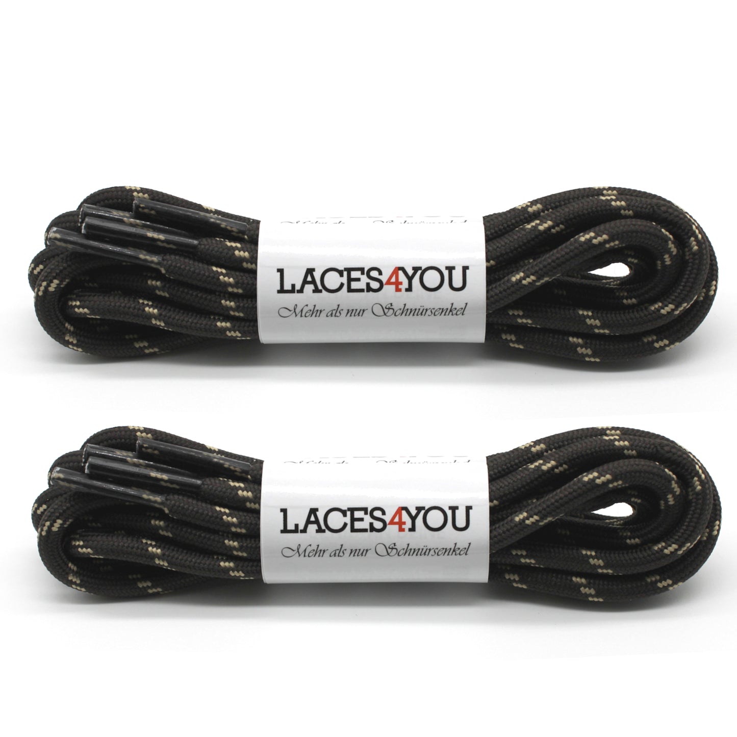 2 Paar - Premium runde Schnürsenkel für Wanderschuhe, Outdoorschuhe, Arbeitsschuhe [ Ø4,5 mm ]