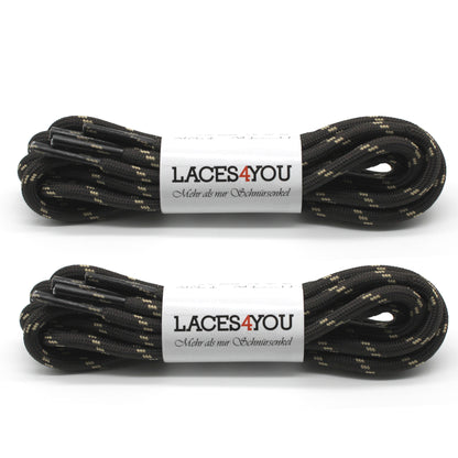 2 Paar - Premium runde Schnürsenkel für Wanderschuhe, Outdoorschuhe, Arbeitsschuhe [ Ø4,5 mm ]