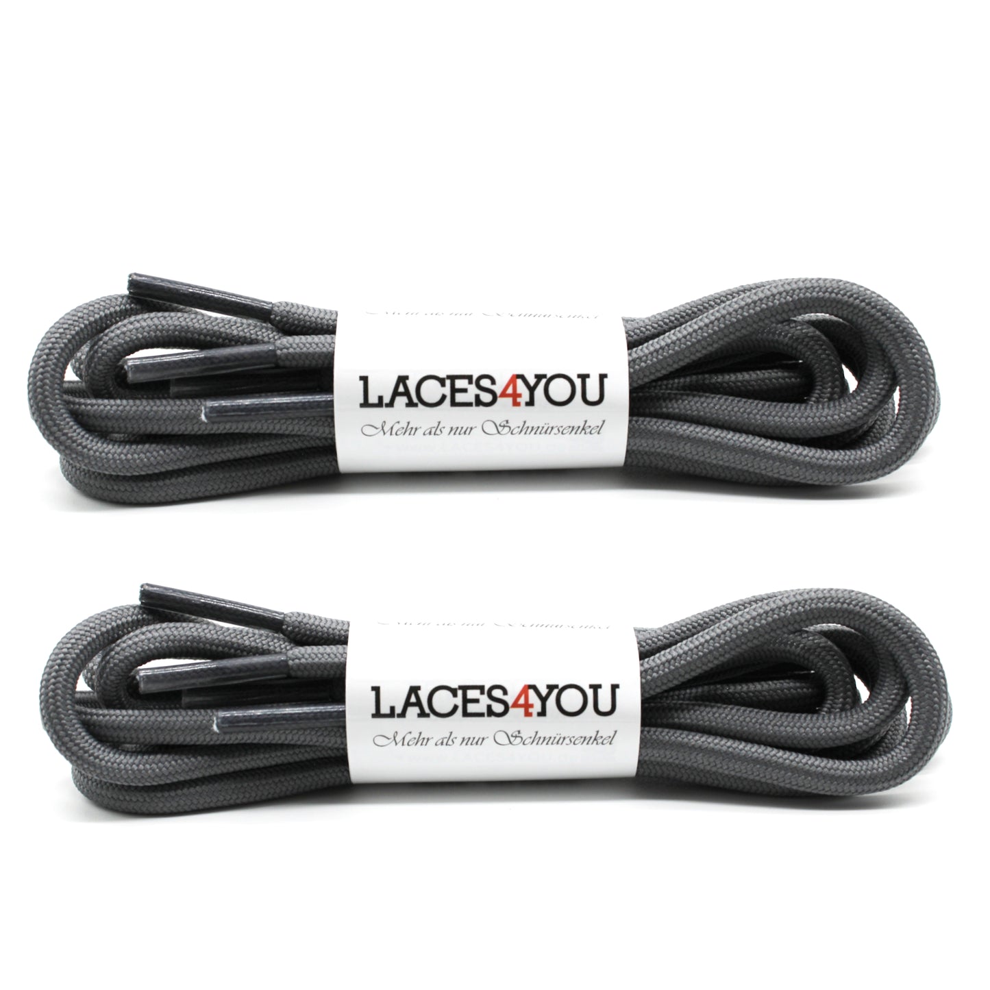 2 Paar - Premium runde Schnürsenkel für Wanderschuhe, Outdoorschuhe, Arbeitsschuhe [ Ø4,5 mm ]