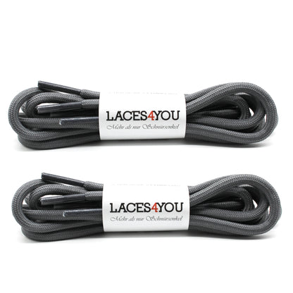 2 Paar - Premium runde Schnürsenkel für Wanderschuhe, Outdoorschuhe, Arbeitsschuhe [ Ø4,5 mm ]