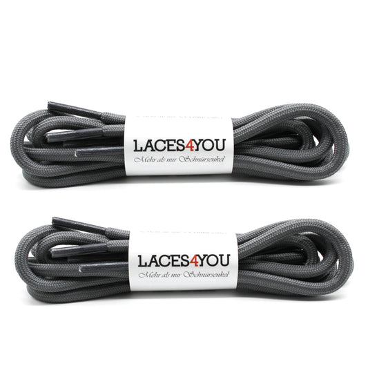 2 Paar - Premium runde Schnürsenkel für Wanderschuhe, Outdoorschuhe, Arbeitsschuhe [ Ø4,5 mm ]