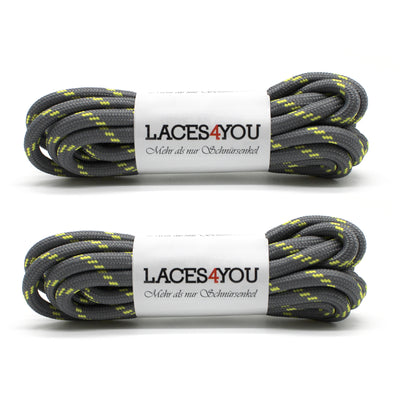 2 Paar - Premium runde Schnürsenkel für Wanderschuhe, Outdoorschuhe, Arbeitsschuhe [ Ø4,5 mm ] (Kopie)
