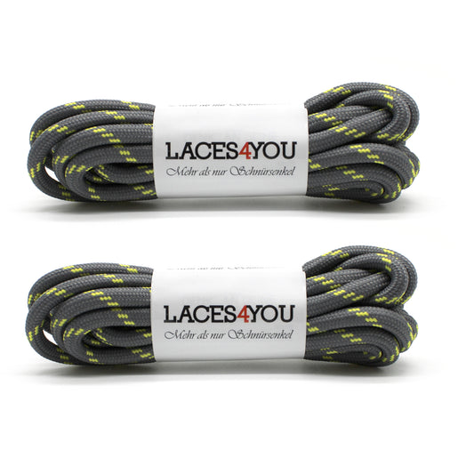 2 Paar - Premium runde Schnürsenkel für Wanderschuhe, Outdoorschuhe, Arbeitsschuhe [ Ø4,5 mm ] (Kopie)
