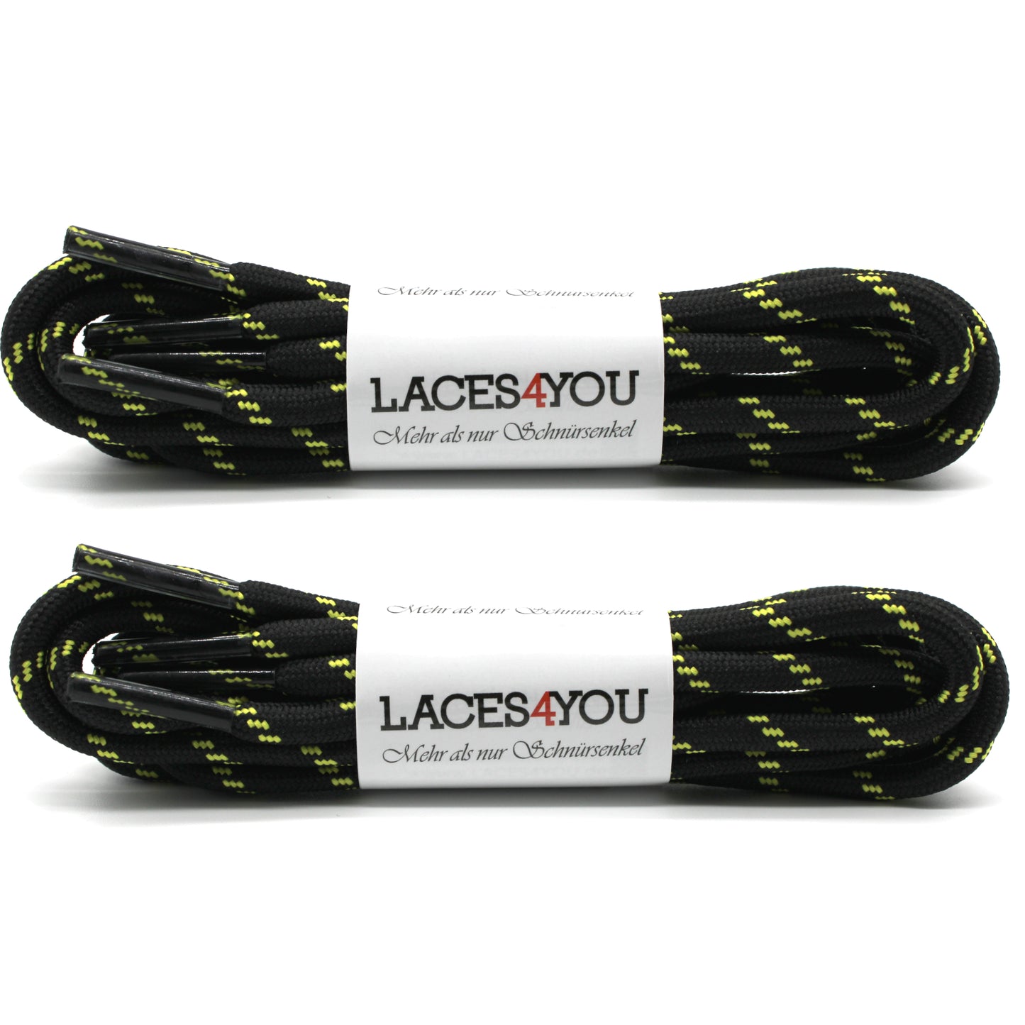 2 Paar - Premium runde Schnürsenkel für Wanderschuhe, Outdoorschuhe, Arbeitsschuhe [ Ø4,5 mm ]