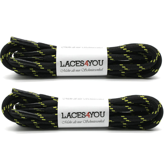 2 Paar - Premium runde Schnürsenkel für Wanderschuhe, Outdoorschuhe, Arbeitsschuhe [ Ø4,5 mm ]